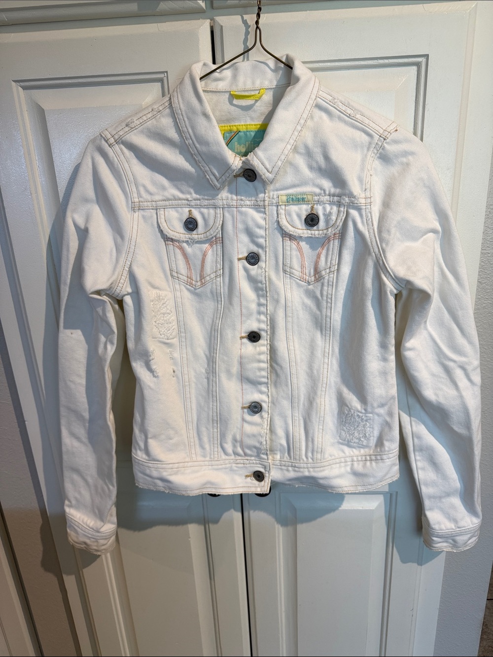 Y2K White Denim Jacket - Hollister